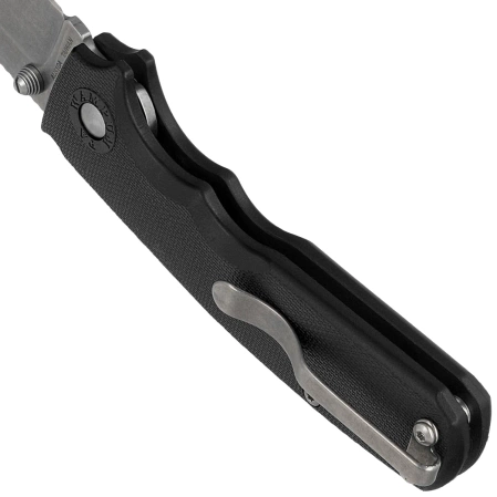 Demko Shark Cub Clip Point Knife Black GRN, Stonewashed AUS10A by Andrew Demko (SC-10A-GRNBLK-CP)