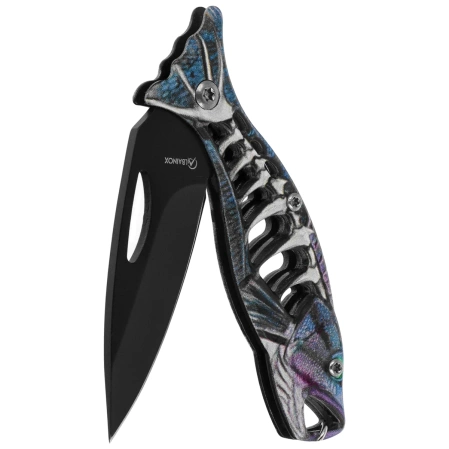 Nóż wędkarski brelok Martinez Albainox Fishing Blue Aluminium, Black 3Cr13Mov (18504-BL)