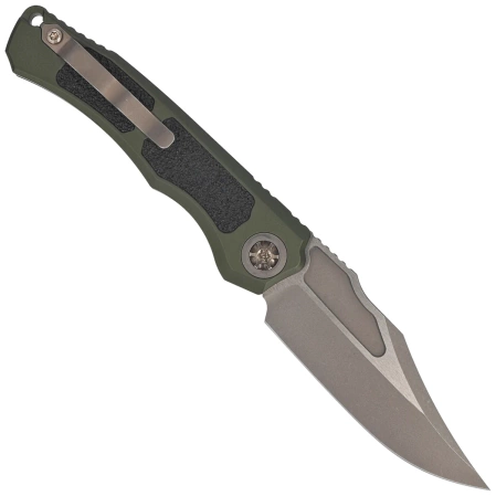 Heretic Wraith Auto V4 Bowie Green Aluminum/3M, Bronze Stonewashed MagnaCut by Tony Marfione Jr. Switchblade (H002-7A-GRN)