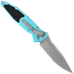 Microtech Socom Elite Auto S/E Automatic Knife Turquoise Aluminum, Stonewashed P/S M390 by Tony Marfione (160A-11TQ)