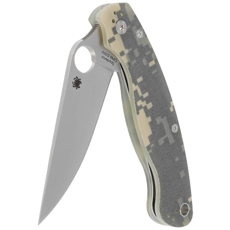 Nóż składany Spyderco Military 2 Camo G10, Satin Plain CPM S30V by Sal, Eric Glesser (C36GPCMO2)