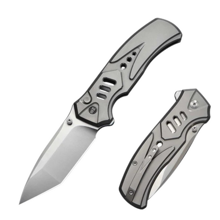 Nóż składany WeKnife Zentron Gray Titanium, Satin M390 (WE24094-2)