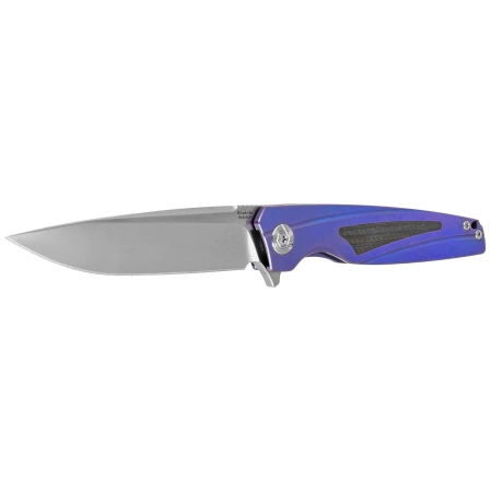 Nóż składany RikeKnife 803CH Blue Titanium/Carbon Fiber, Satin M390 by Richard Wu (RK803CH-B)