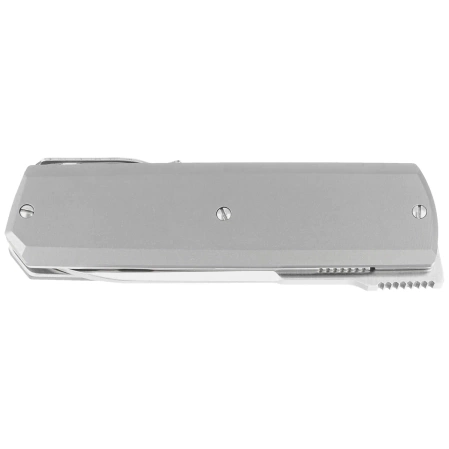 Maserin 410 Silver Grey Titanium, Satin Elmax by Bruno Bruna Knife (410/T)