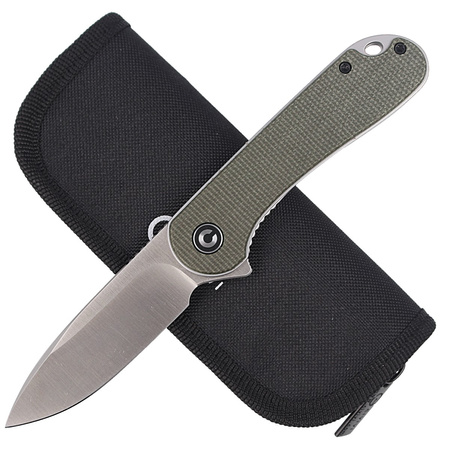 CIVIVI Knife Elementum Flipper Dark Green Micarta, Satin Finish (C907T)