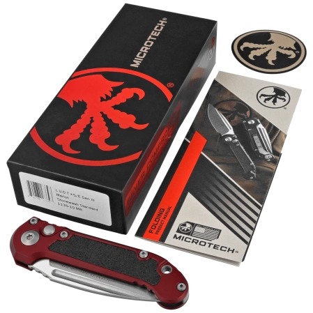 Microtech LUDT Gen III S/E Automatic Knife Merlot Aluminum, Stonewashed M390MK by Tony Marfione (1135-10MR)