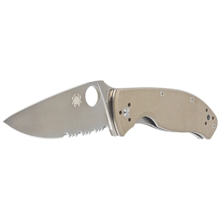 Nóż składany Spyderco Tenacious Brown G10, Satin CPM-M4 Combi by Eric Glesser (C122GBNM4PS)