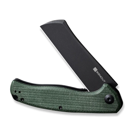 Sencut Knife Traxler Green Canvas Micarta, Black Stonewashed 9Cr18MoV (S20057C-4)