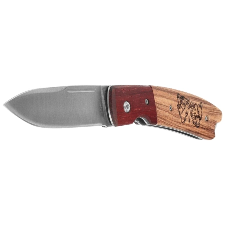 Martinez Albainox Bear Hunting Knife Zebra Wood, Satin 3Cr13MoV (25079GR622)