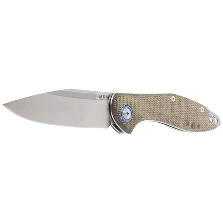 MKM Fara Green Canvas Micarta, Satin M390 by Lucas Burnley knife (MK MY01-GC)