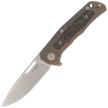 LionSteel Q4ttro Knife Bronze Titanium/Fat Carbon, Satin MagnaCut by Molletta (Q4 BR)