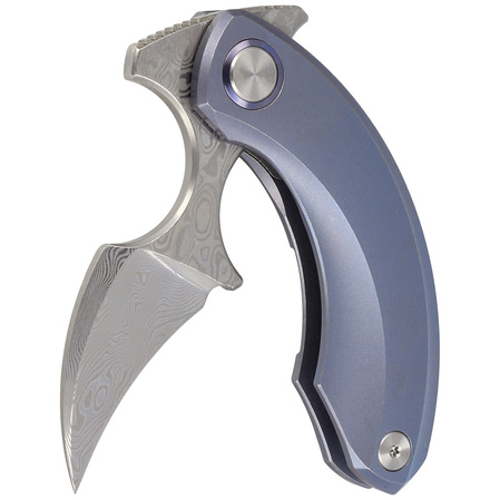 Nóż składany Bestech Strelit Blue Stonewashed Titanium, Damascus by Ostap Hel (BT2103I)