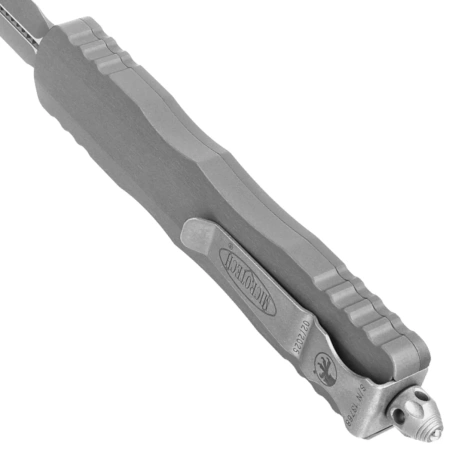 Microtech Dirac Delta D/E OTF Knife Natural Clear Aluminum, Apocalyptic M390 by Tony Marfione (227-10APNC)