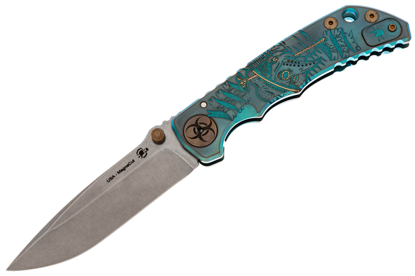 Spartan Blades Harsey Folder Plague Doctor Blue Titanium MagnaCut by William W. Harsey (SF5DOCTOR BL)