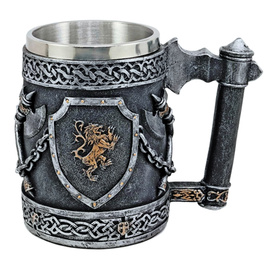 Mug Tole 10 Imperial Lion–Axe Grey / Golden, Resin-Steel (39801)