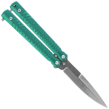 Martinez Albainox Balisong Knife Green Steel, Satin 3Cr13Mov (02228)