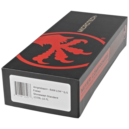 Nóż składany Microtech Amphibian Ram-Lok S/E Fluted Black Aluminium, Stonewashed M390MK by Tony Marfione (137RL-10FL)