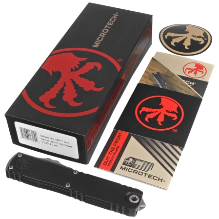 Microtech Ultratech Gen III ZBP D/E OTF Knife Black Aluminum, Apocalyptic M390MK by Tony Marfione (1122-10AP)