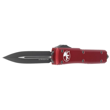 Microtech Ultratech D/E Merlot Red Aluminum Knife, Black M390 by Tony Marfione (122-1MR)
