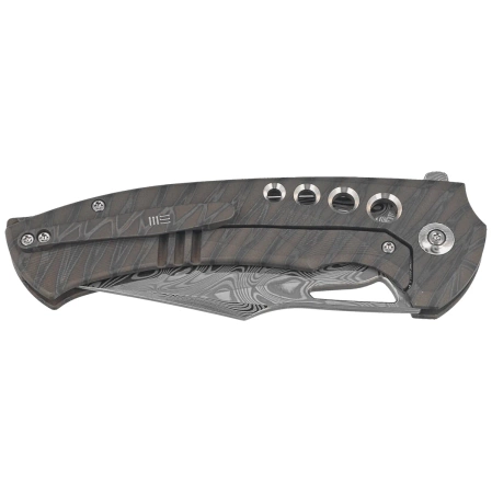 Nóż składany WeKnife Swiftfin Tiger Stripe Titanium, Damasteel Thor (WE23051-DS1)