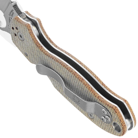 Nóż składany Spyderco Para 3 Brown Canvas Micarta, Satin Cru-Wear by Sal i Eric Glesser (C223MPCW)