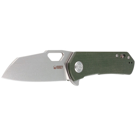 Kubey Knife Duroc Green Micarta, Black Stonewashed AUS-10 by Colin Maisonpierre (KU332L)