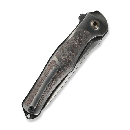 Nóż składany WeKnife 702XI LE No 006/150 Gray Integral Titanium/Copper Foil Carbon Fiber, Polished Gray M390 (WE07B-3)