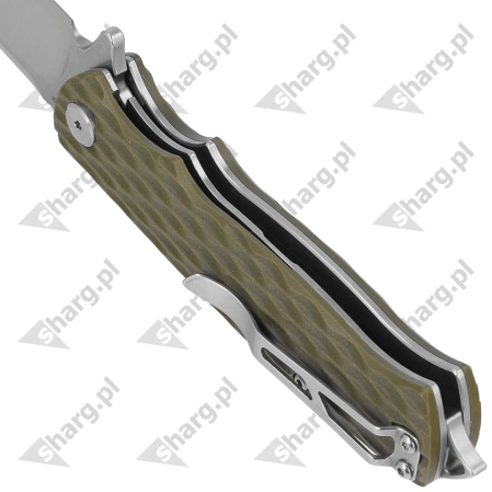 Bestech Grampus Knife Green G10, Stonewashed/Satin D2 (BG02B)