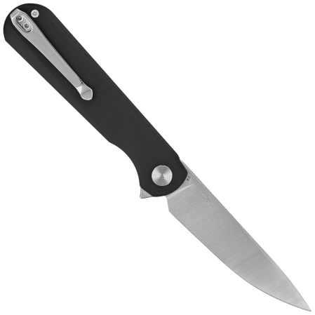 Bestechman Flick Knife Black G10, Satin/Stonewashed D2 by Ostap Hel (BMK13A)
