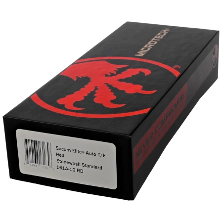 Microtech Socom Elite Auto T/E Automatic Knife Red Aluminum/3M, Stonewashed M390 by Tony Marfione (161A-10RD)