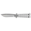 Nóż motylkowy Third Decor Habitat Balisong Silver Stainless Steel, Satin 420 (K2919B)