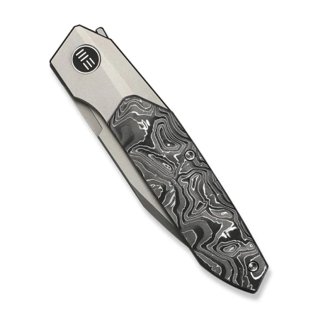 WeKnife Brr15 Gray Titanium/Aluminum Foil Carbon Fiber, Stonewashed M390 by Rafal Brzeski (WE24007-2)