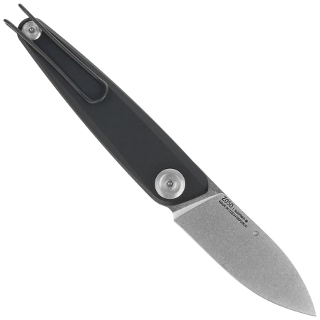 ANV Z050 BB Knife Black Aluminum, Stonewashed Sleipner (ANVZ050-007)