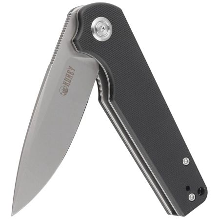 Kubey Knife Wolverine, Black G10, Sand Blasted D2 (KU233A)