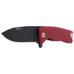 LionSteel ROK Knife Red Aluminum, Black M390 by Molletta (ROK A RB)