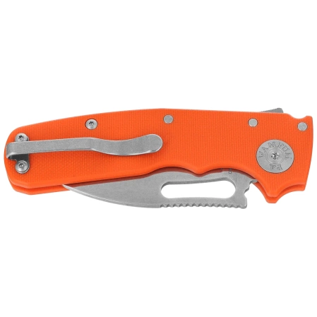 Demko Shark Cub Slicer Shark Knife Orange G10, Stonewashed CPM 20CV by Andrew Demko (SC-20CV-ORG10-SS)