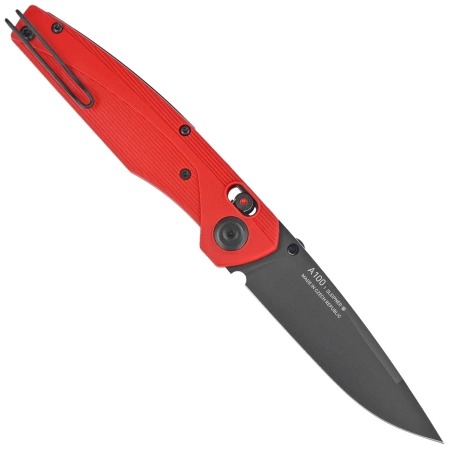 ANV A100 BB Knife Red GRN, Black DLC Sleipner (ANVA100-021)