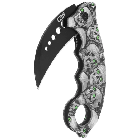 Nóż składany Herbertz CJH Karambit Skulls ABS, Black 420 (ART000137)