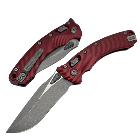 Microtech Amphibian Ram-Lok S/E Knife Fluted Merlot Aluminium, Apocalyptic M390MK by Tony Marfione (137RL-10APFLMR)