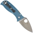 Spyderco Lil' Temperance 3 Lightweight Blue FRN, Satin Plain K390 by Sal Glesser Knife (C69PBL3K390)