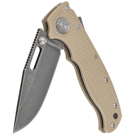 Demko AD20.5 Clip Point Knife Coyote Tan G10, Stonewashed CPM 3V by Andrew Demko (205-3V-CTCP)