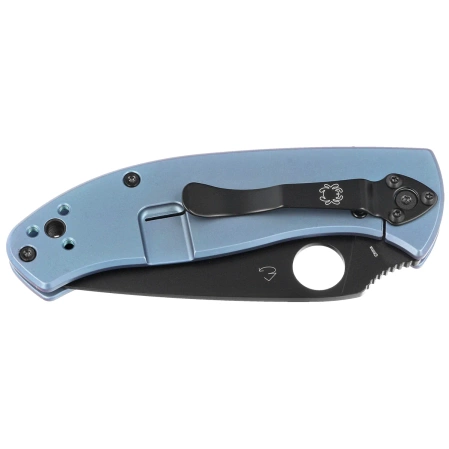 Spyderco Tenacious R.I.L. Blue Titanium, Black 8Cr13MoV by Eric Glesser (C122TIBLBKP)