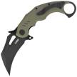 Kubey Wrath Knife Green G10, Blackwashed 14C26N by MUZI Design (KU261F)