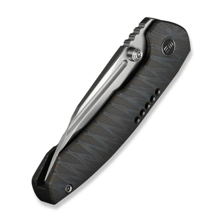 WeKnife Micro Trogon Tiger Stripe Titanium, Satin M390 by Brian Brown (WE24043-3)