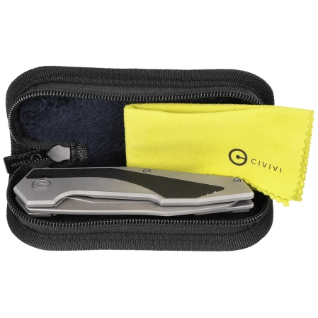 Civivi Hypersonic Gray Steel / Black G10, Gray Stonewashed 14C28N by Gustavo T. Cecchini knife (C22011-2)