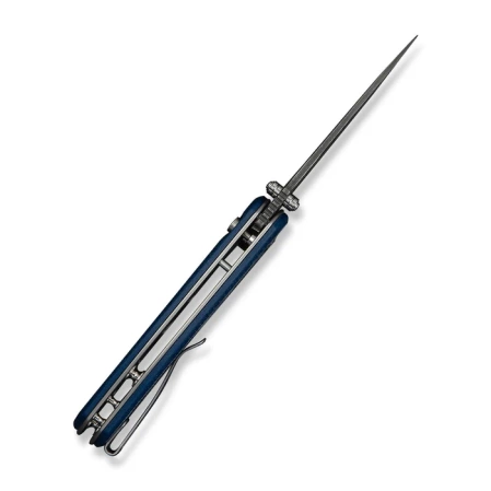 Civivi Triptych Knife Blue Canvas Micarta, Damascus (C23085B-DS1)