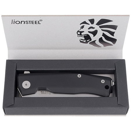 LionSteel Myto Knife Black Aluminum, Stonewashed M390 by Molletta (MT01A BS)