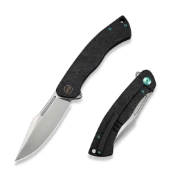 WeKnife Essential Knight Etched Black Titanium, Satin M390 by Jason Knight (WE24003-1)