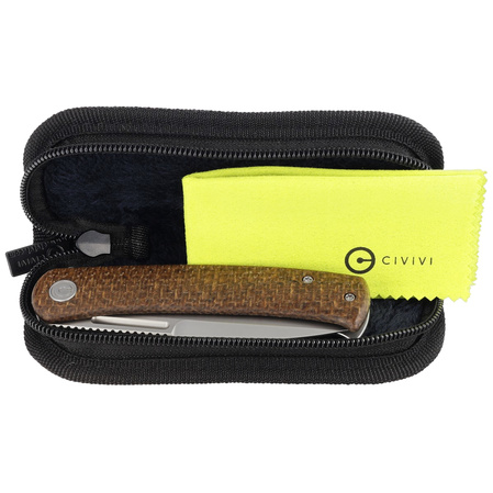 Civivi Cetos Brown Micarta / Steel, Silver Bead Blasted 14C28N (C21025B-1)