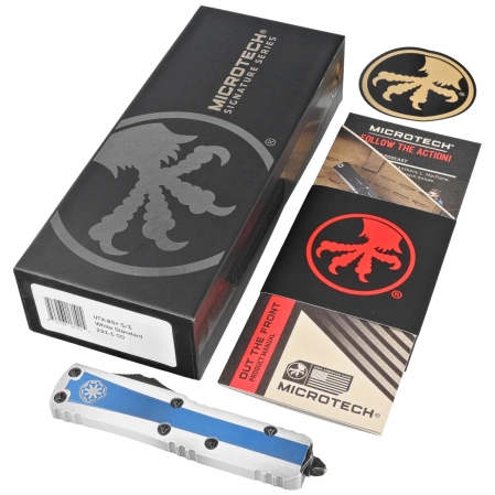 Microtech UTX-85 S/E Clone Trooper Signature Blue/White Aluminum, White M390 (231-1CO)